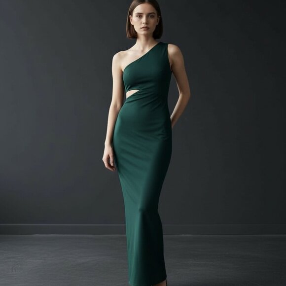 Lulus Dresses & Skirts - Lulu's Dark Green One-Shoulder Dress